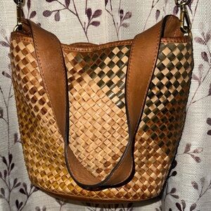 Woven Tan and Brown Women's Bag